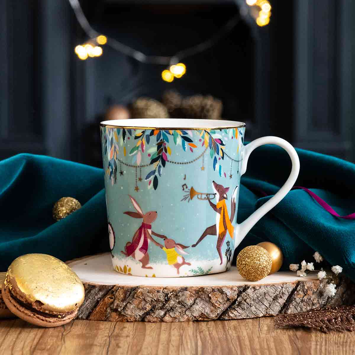 Sara Miller Woodland Tales Mug, Merry Band image number null